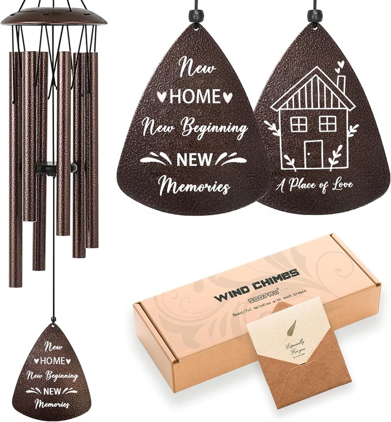 Soopau House Warming Gifts New Home, 32" Bronze Wind Chimes Housewarming Gifts New Home, Wedding Gift for Couples Women Men Homeowners - Image 1